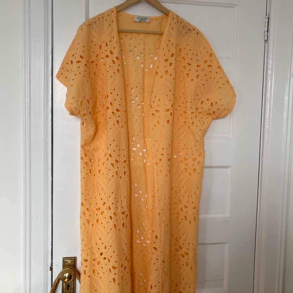 Boho cotton eyelet lace kimono cover up new!